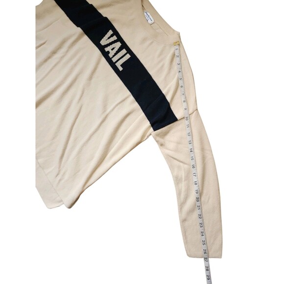 Town Pride Apres Ski Vail Sweater Womens Small Cream Oversized Drop Shoulders - Picture 8 of 9